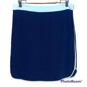 NWT- Barney's New York Women’s 100% Silk Navy Blue Short Skirt.